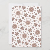 Retro Boho Brown Arch Daisy Floral Baby Shower 招待状 (裏面)
