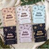 Retro Boho Brown Arch Daisy Floral Baby Shower 招待状