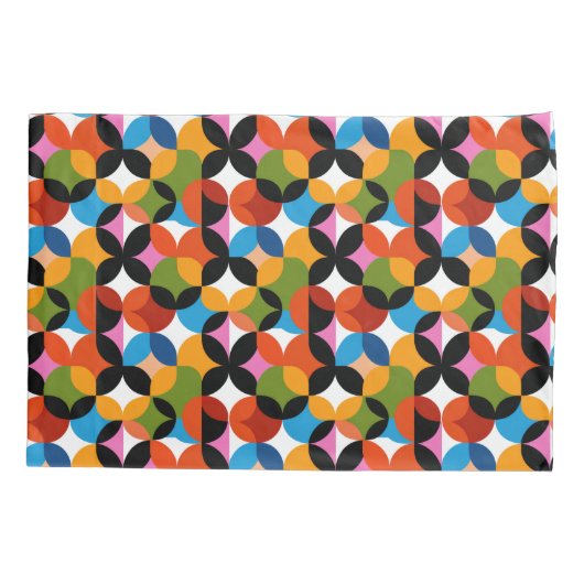 RETRO BOHO Chic Pattern Vibrant Mid Century Modern 枕カバー (裏面)
