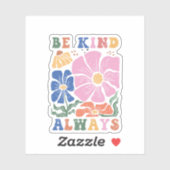 Retro Boho Colorful Floral – Be Kind Always シール (シート)