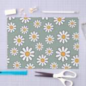 Retro Boho Cute Daisy Floral Pattern 薄葉紙 (クラフト)