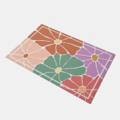 Retro Boho Floral  ドアマット (アングル)