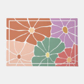 Retro Boho Floral  ドアマット (正面)