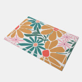 Retro Boho Floral  ドアマット (アングル)