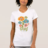Retro Boho Floral Illustration  Tシャツ (正面)