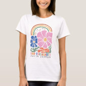 Retro Boho Floral Rainbow Quote  Tシャツ (正面)