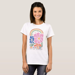 Retro Boho Floral Rainbow Quote  Tシャツ