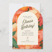 Retro Boho Flower Party Invite 招待状 (正面)