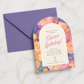 Retro Boho Flower Party Invite 招待状