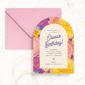 Retro Boho Flower Party Invite 招待状