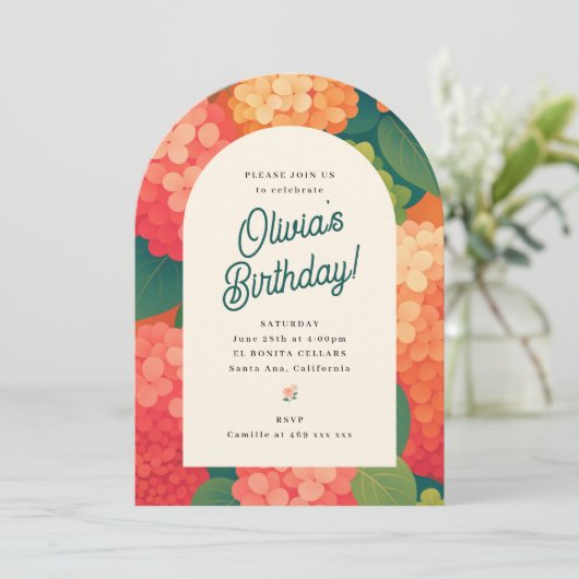 Retro Boho Flower Party Invite 招待状 (スタンド正面)