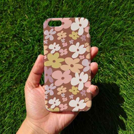 Retro Boho Flower Power Pattern Case-Mate iPhoneケース