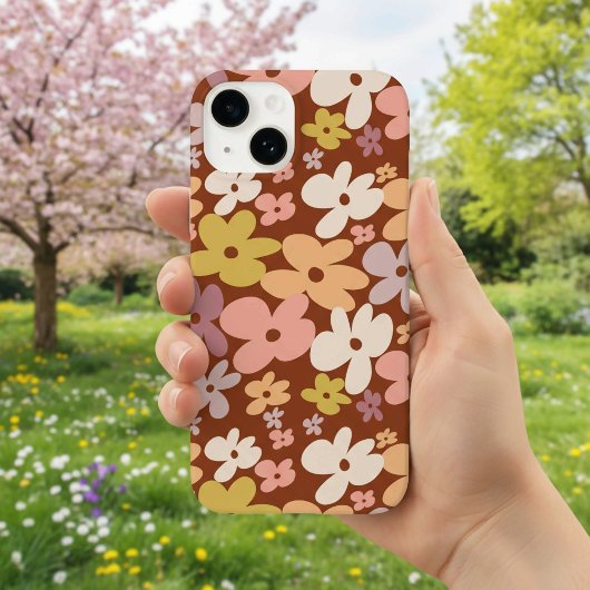 Retro Boho Flower Power Pattern Case-Mate iPhoneケース