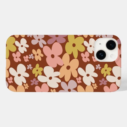 Retro Boho Flower Power Pattern Case-Mate iPhoneケース (裏面 (横))