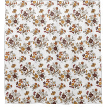 Retro Boho Flowers Mediterranean Pattern 