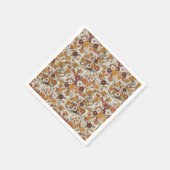 Retro Boho Flowers Pattern  スタンダードカクテルナプキン (角)