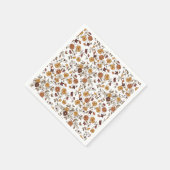 Retro Boho Flowers Pattern  スタンダードカクテルナプキン (角)