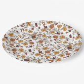 Retro Boho Flowers Pattern ペーパープレート (アングル)