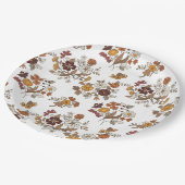Retro Boho Flowers Pattern  ペーパープレート (アングル)