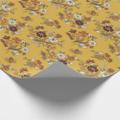 Retro Boho Flowers Pattern ラッピングペーパー (角)