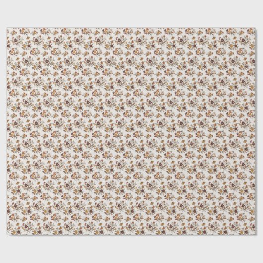 Retro Boho Flowers Pattern  ラッピングペーパー (フラット)