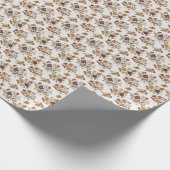 Retro Boho Flowers Pattern  ラッピングペーパー (角)