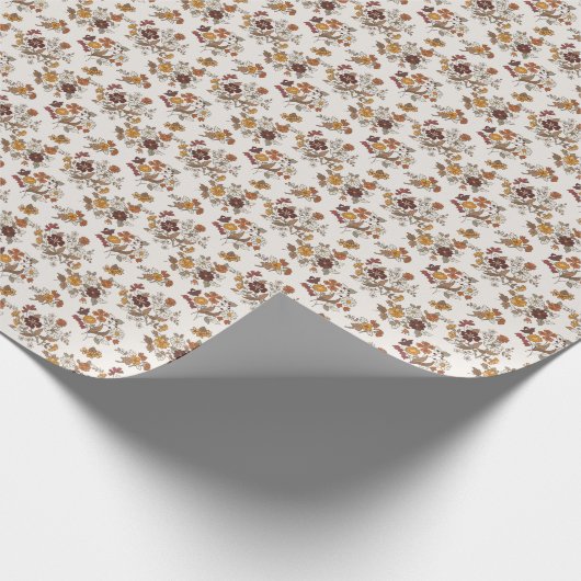 Retro Boho Flowers Pattern  ラッピングペーパー (角)