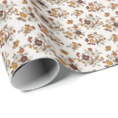 Retro Boho Flowers Pattern  ラッピングペーパー (ロールコーナー)