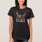 Retro Boho Hello First Grade Fun 1st Grader Back T Tシャツ (正面)