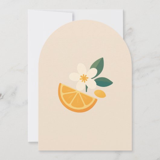 Retro Boho Lemon Flower Party Invite 招待状 (裏面)
