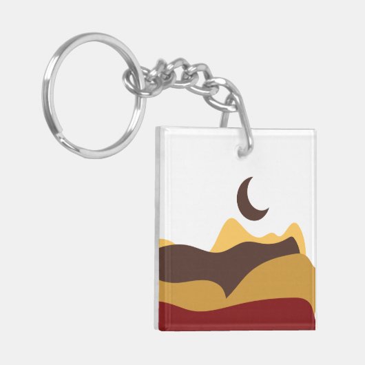 Retro Boho Moon キーホルダー (正面左)