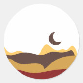 Retro Boho Moon ラウンドシール (正面)