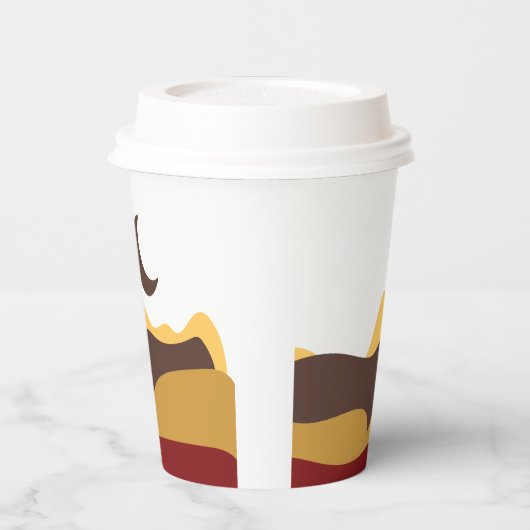 Retro Boho Moon 紙コップ (左)