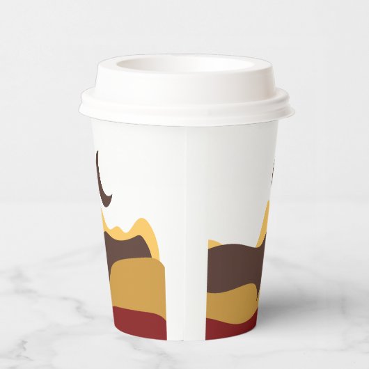 Retro Boho Moon 紙コップ (右)