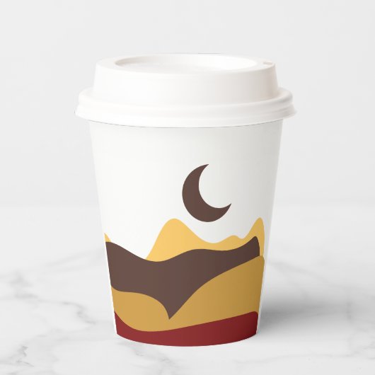 Retro Boho Moon 紙コップ (正面)