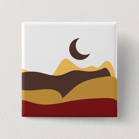 Retro Boho Moon 缶バッジ (正面)