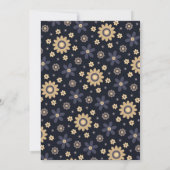 Retro Boho Navy Floral Arch Baby Shower 招待状 (裏面)