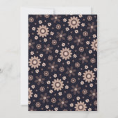 Retro Boho Navy Floral Arch Baby Shower 招待状 (裏面)