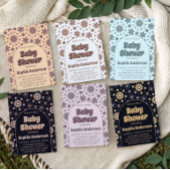 Retro Boho Navy Floral Arch Baby Shower 招待状