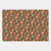 Retro boho pattern of poinsettia for Christmas  ラッピングペーパーシート (正面3)