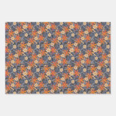 Retro boho pattern of poinsettia for Christmas  ラッピングペーパーシート (正面2)