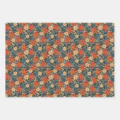 Retro boho pattern of poinsettia for Christmas  ラッピングペーパーシート (正面)