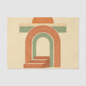 Retro Boho Rainbow Arch Minimalist Design 薄葉紙 (正面)