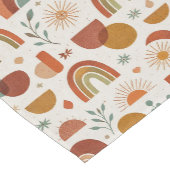 Retro Boho Rainbow Sun Geometric Illustration ショートテーブルランナー (コーナー)