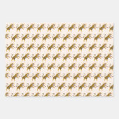 Retro Boho Roaring Tiger Orange Pink ラッピングペーパーシート (正面2)