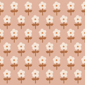 Retro Boho Runner Brown Green Floral Vibes ロングテーブルランナー