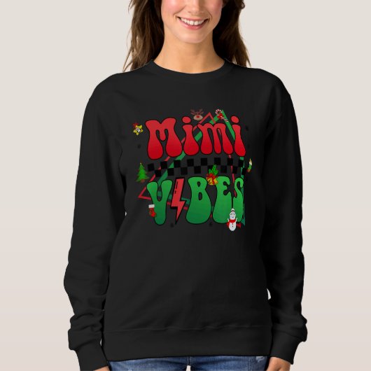 Retro Boho Style Mimi Vibes Christmas スウェットシャツ (正面)