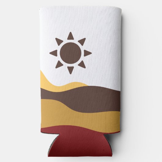 Retro Boho Sun スリム缶クーラー (裏面)