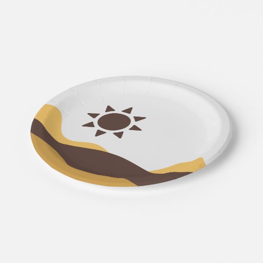 Retro Boho Sun ペーパープレート (アングル)
