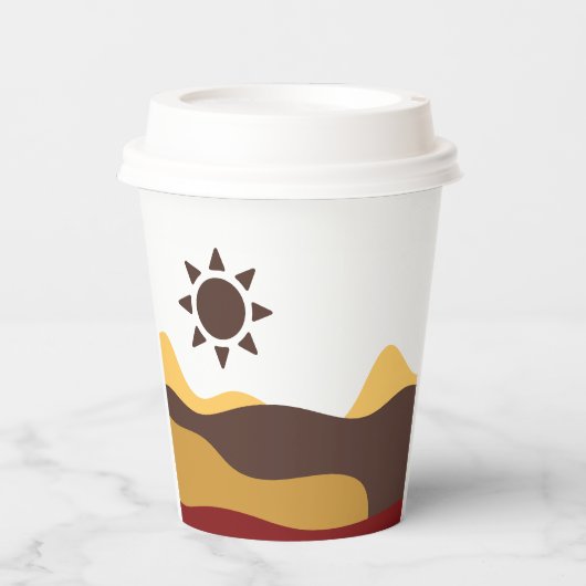 Retro Boho Sun 紙コップ (正面)